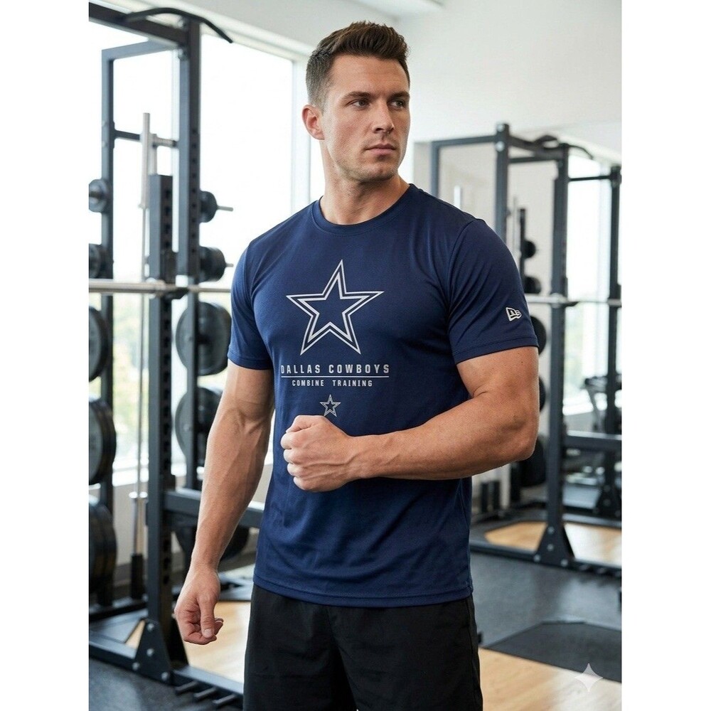 New Era NFL Dallas Cowboys Men Large Combine Training Performance Shirt Navy L